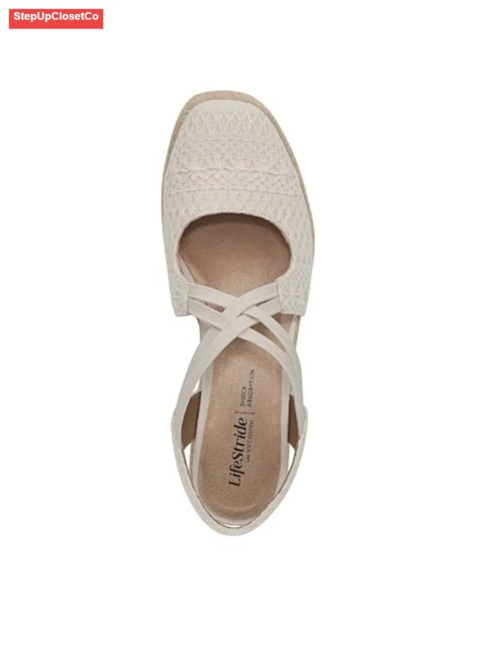Espadrille Wedge Sandals with Crochet Fabric - Comfy Soft System